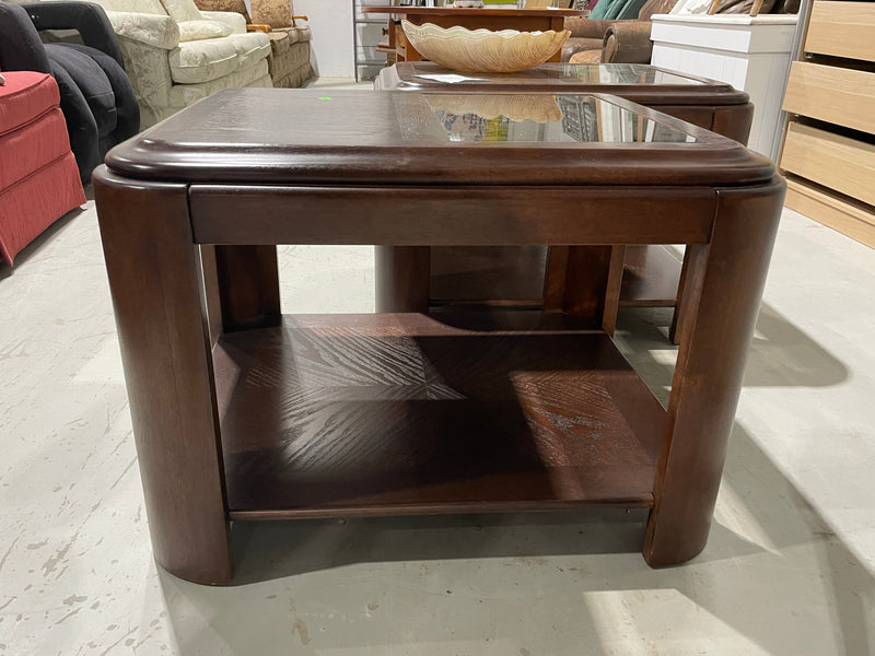 Side Table with Glass Top