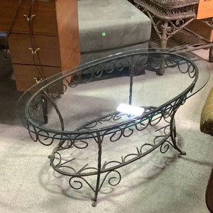 Elliptical Glass Coffee Table