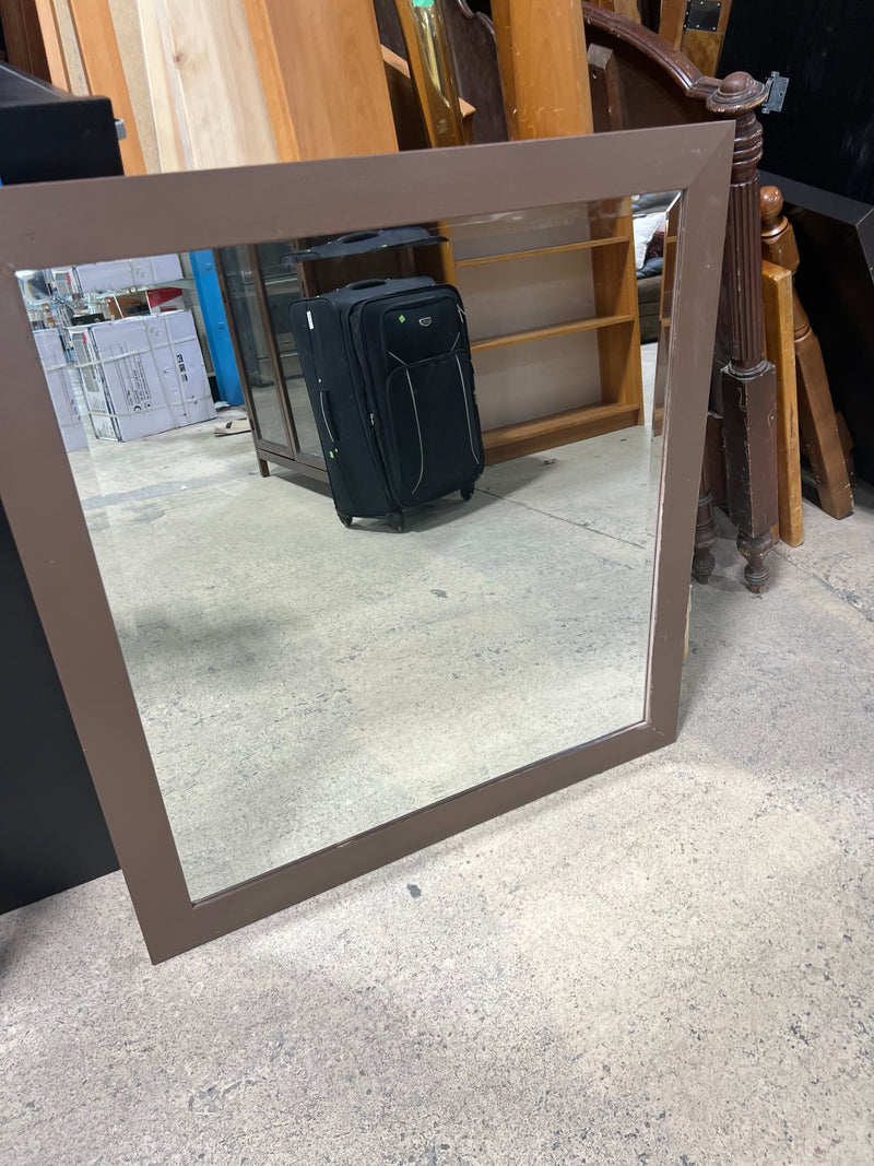 Mirror with Brown Frame