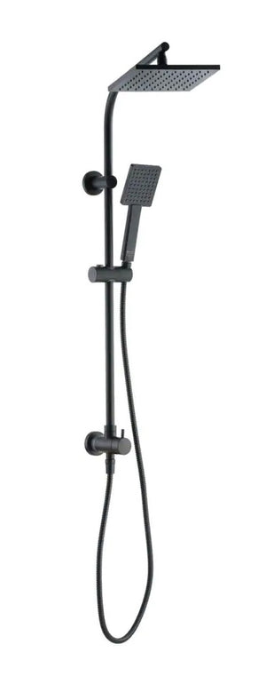 Modern 1-Spray Wallbar Shower Kit with Handshower in Matte Black