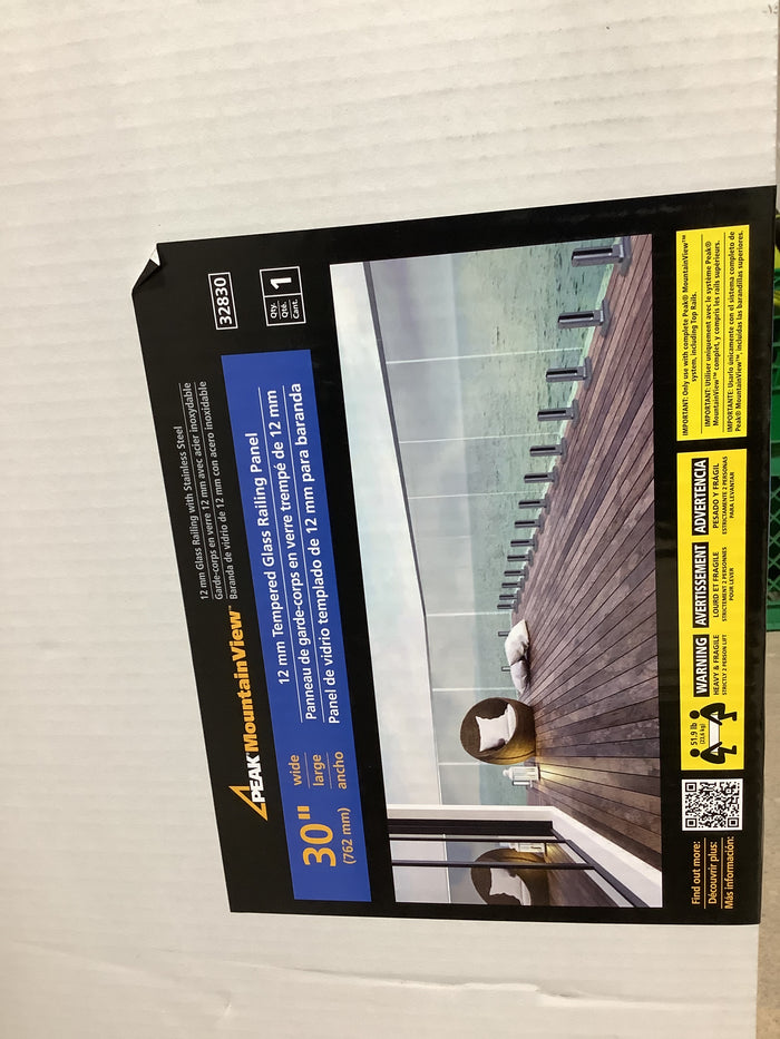 Peak Mountain View 12mm Tempered Glass Railing Panel