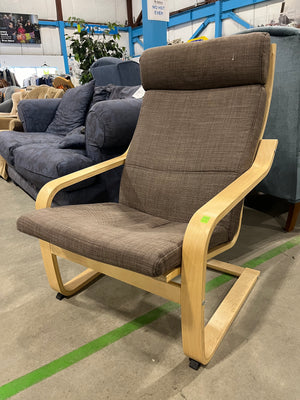 IKEA Poang Chair w/ Grey Cushion