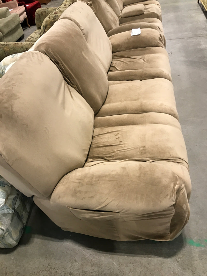Pleather Sofa With Beige Cover
