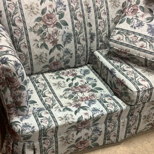 White and Green Floral Sofa