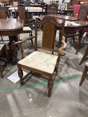 Traditional Wooden Dining Table with Six Chairs