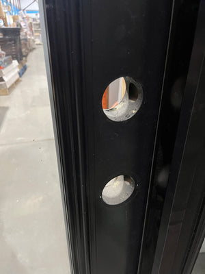 Modern Black Entry Door with Full-Length Glass Insert