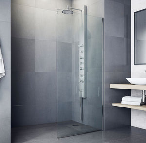 VIGO Dilana Jet High Pressure Shower Panel System with Round Fixed Rain Shower Head in Stainless Steel