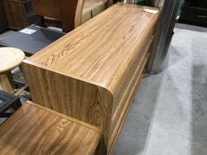 Wood-Grain Style 6 Drawer Dresser With Oval Mirror