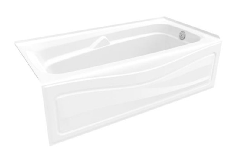 Maax Corinthia II 60 x 30-in White Acrylic Alcove Left-Hand Drain Bathtub