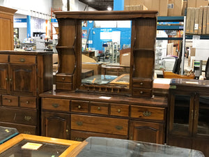 Wooden Buffet a Hutch with Mirror