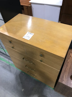 Light Brown Wooden Tall-Boy Dresser