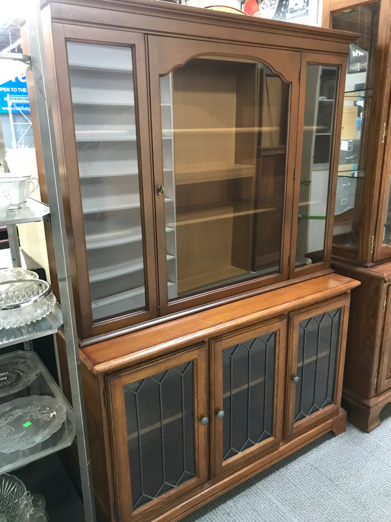 Short Hutch Buffet With underneath Glass Cabinet Storage