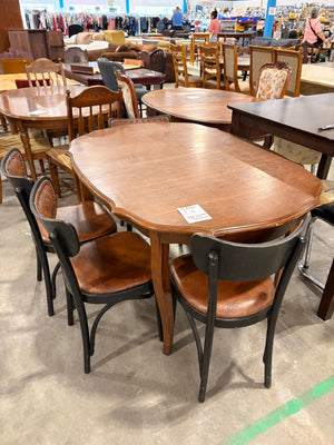 French Provincial Style Dining Table with Four Vintage Chairs