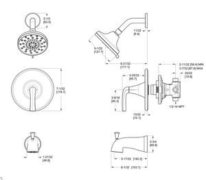 Pfister Ladera Tub & Shower Kit