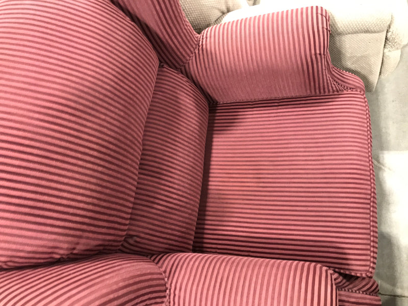 Purple Pinstripe Wingback Armchair
