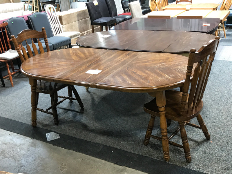 Oak Oval Dining table with 2 chairs