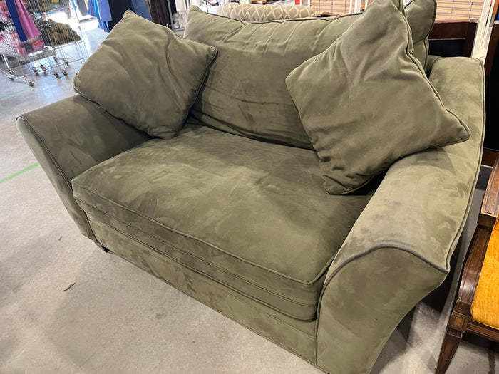 Oversized Plush Forest Green Loveseat