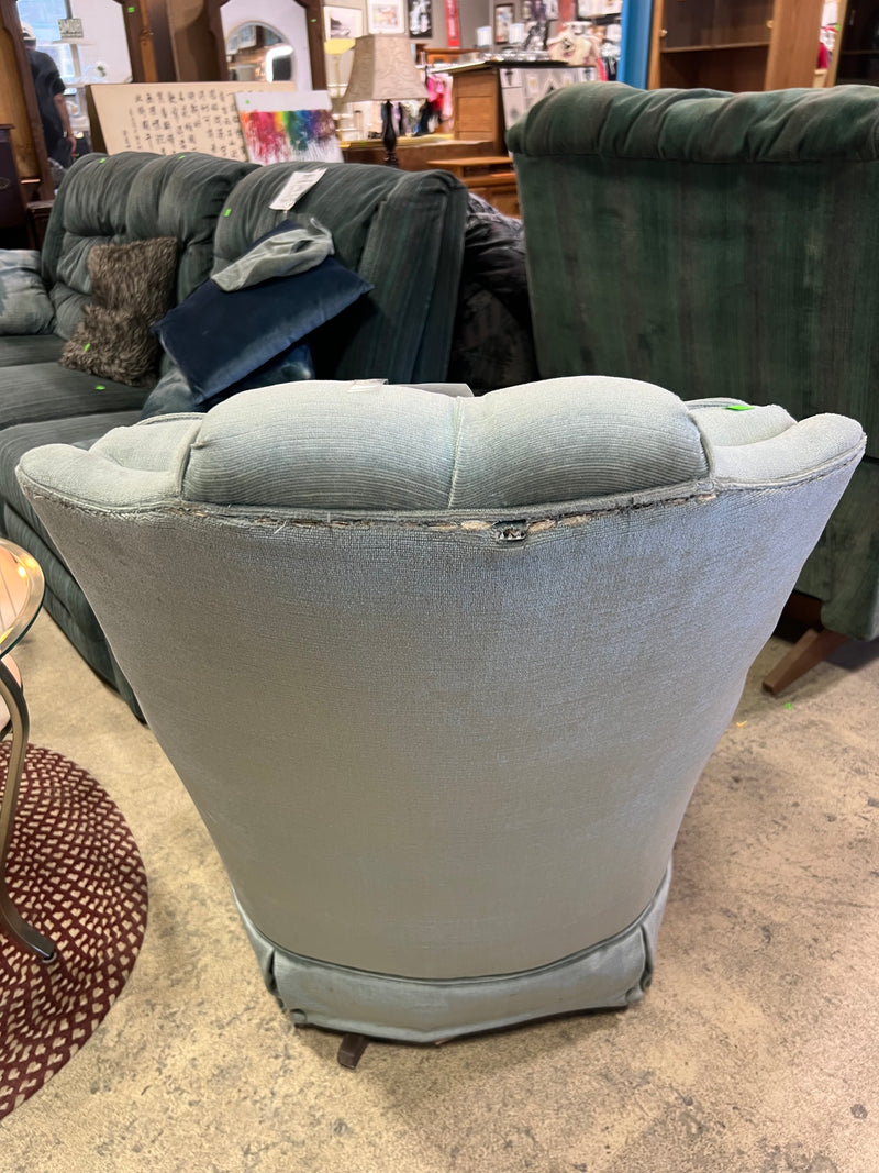 Teal Velvet Swivel Chair