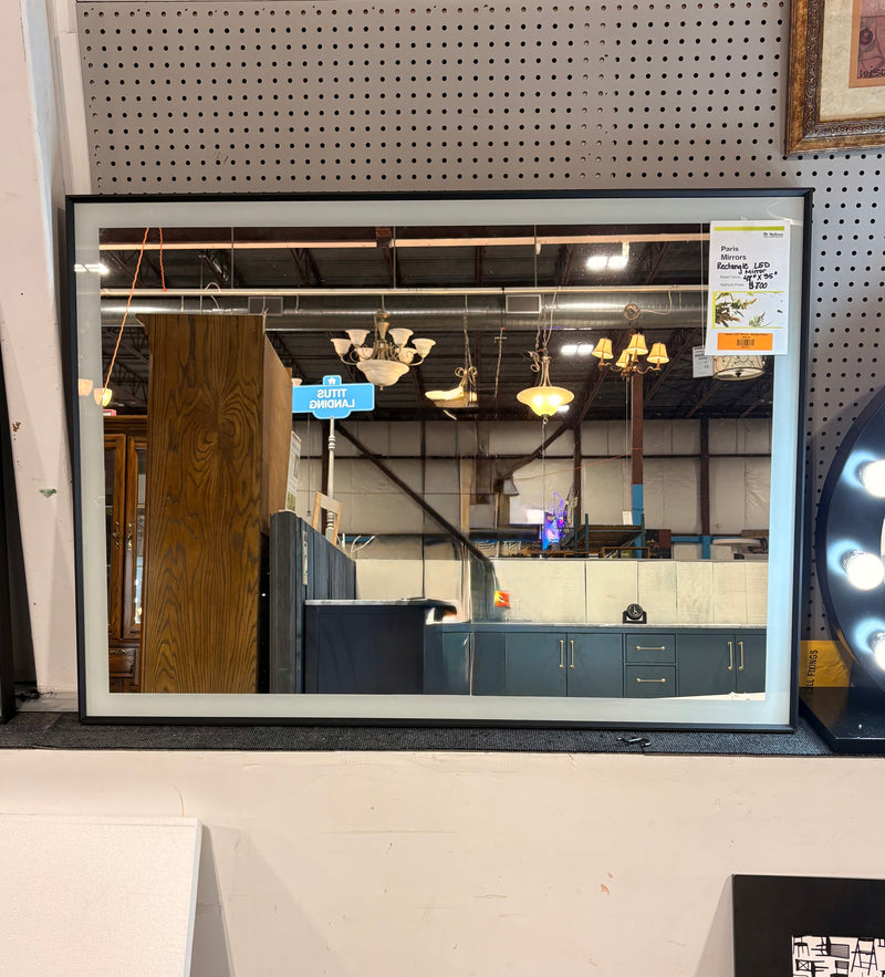 CHIC 48” x 35” Rectangle LED Mirror with Black Frame