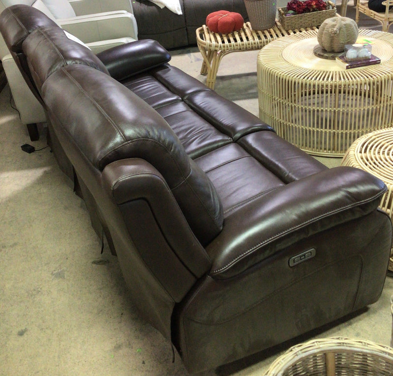 3-Seater Brown Leather Recliner