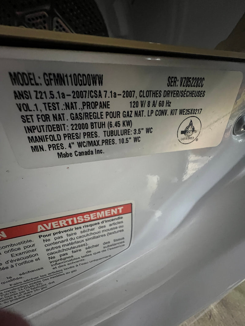 GE Front Load Gas Dryer