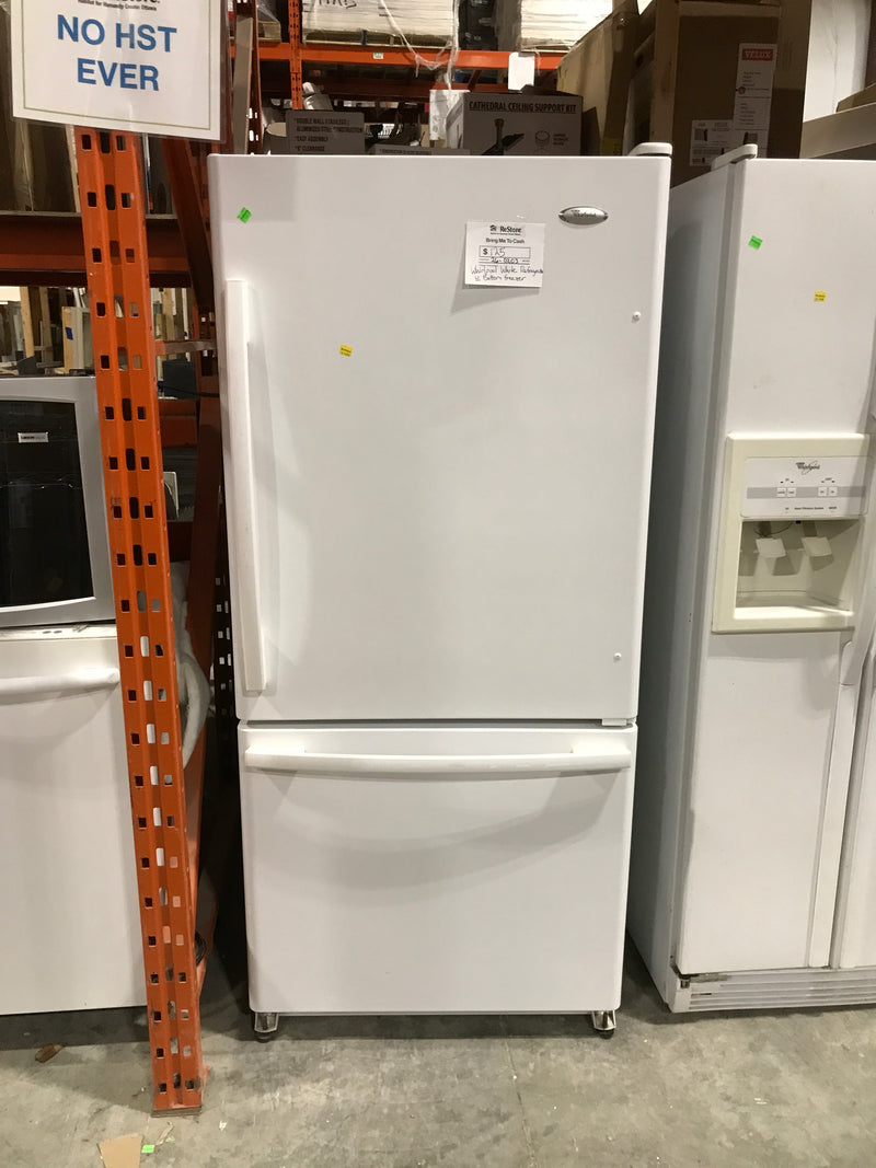 Whirlpool White Refrigerator With Bottom Freezer