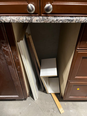 Brown Kitchen with Granite Countertops & Island