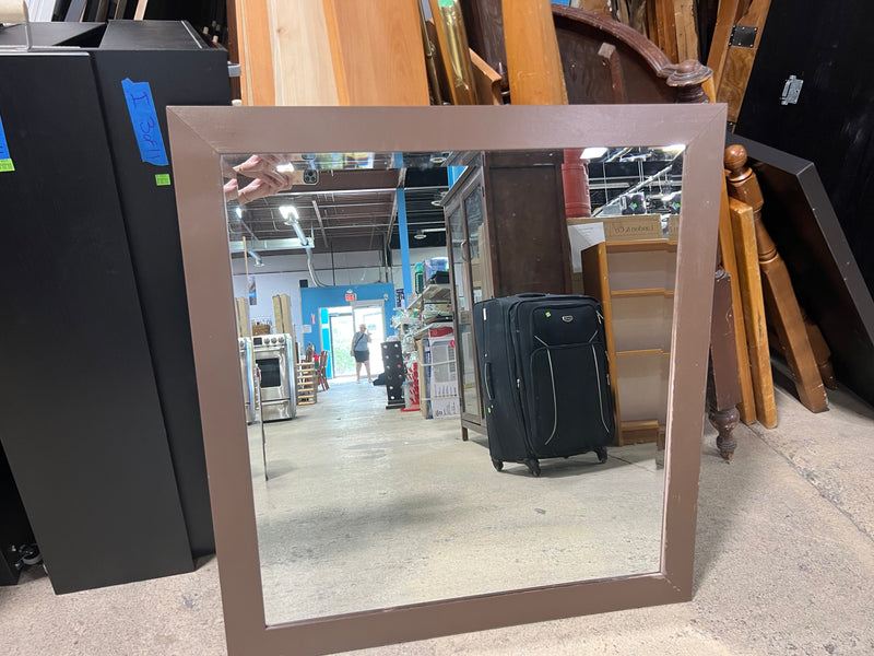 Mirror with Brown Frame