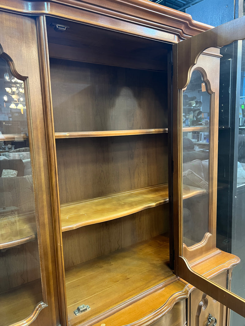 Vintage French Provincial Two-Piece China Cabinet
