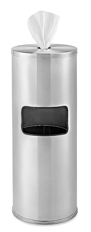Alpine Stainless-Steel Gym Wet Wipe Dispenser with Built-in Trash Can