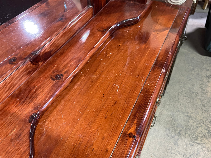 Vintage Colonial Style Triple Dresser with Mirror Hutch