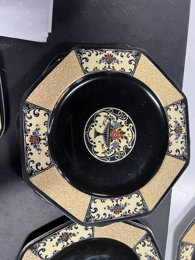 Antique Wedgwood & Co. Nanette Black Tea Set – Circa 1890, 11 Pieces
