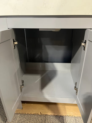 48”/60”/72” Double/Single Sink Grey Bathroom Vanity with Thick Quartz Top