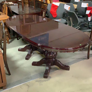 Dark Red Extending Dining Table