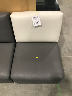 Leather Cushioned White & Grey Sofa Chair