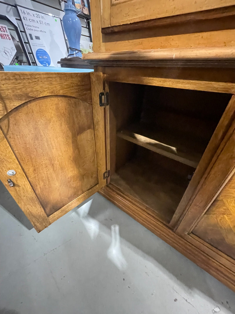 Vintage Wooden Hutch and Buffet Cabinet