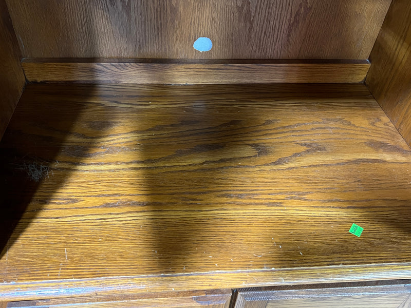 Vintage Honey Oak Entertainment Center & Hutch