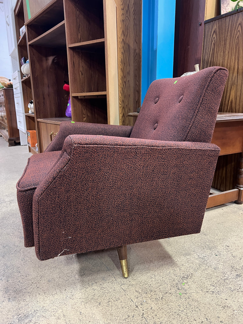 Vintage Mid-Century Modern Swivel Lounge Armchair