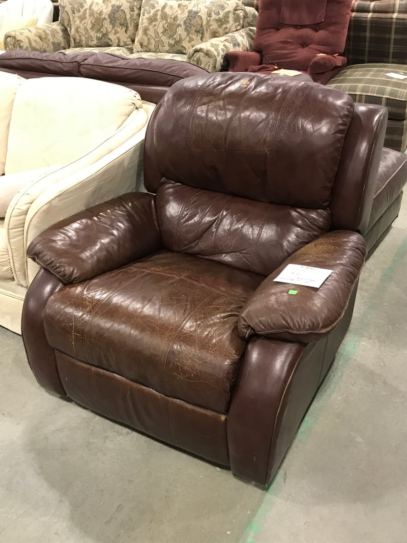 Real Leather Reclining Armchair