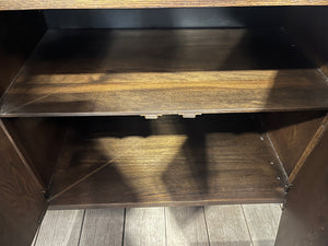 Mid-Century Modern Glass & Woven Buffet & Hutch