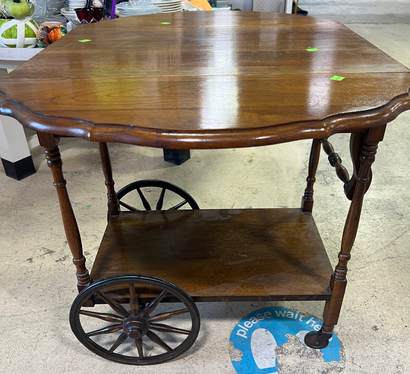 Vintage Drop-Leaf Tea Cart