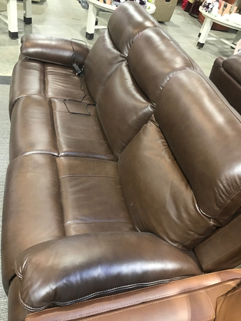 Dark Brown Leather Powered Recliner 3-Seater Sofa