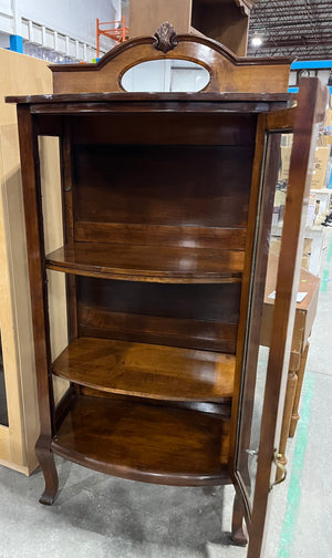 Antique Curved Glass Display Cabinet