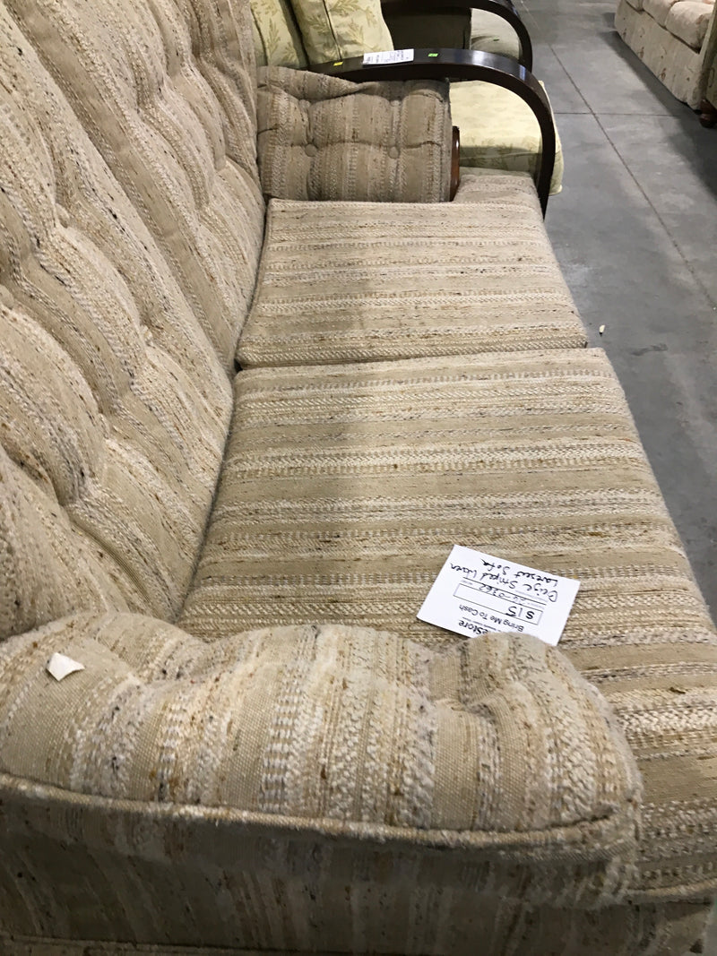 Beige Striped Haven Love-Seat Sofa