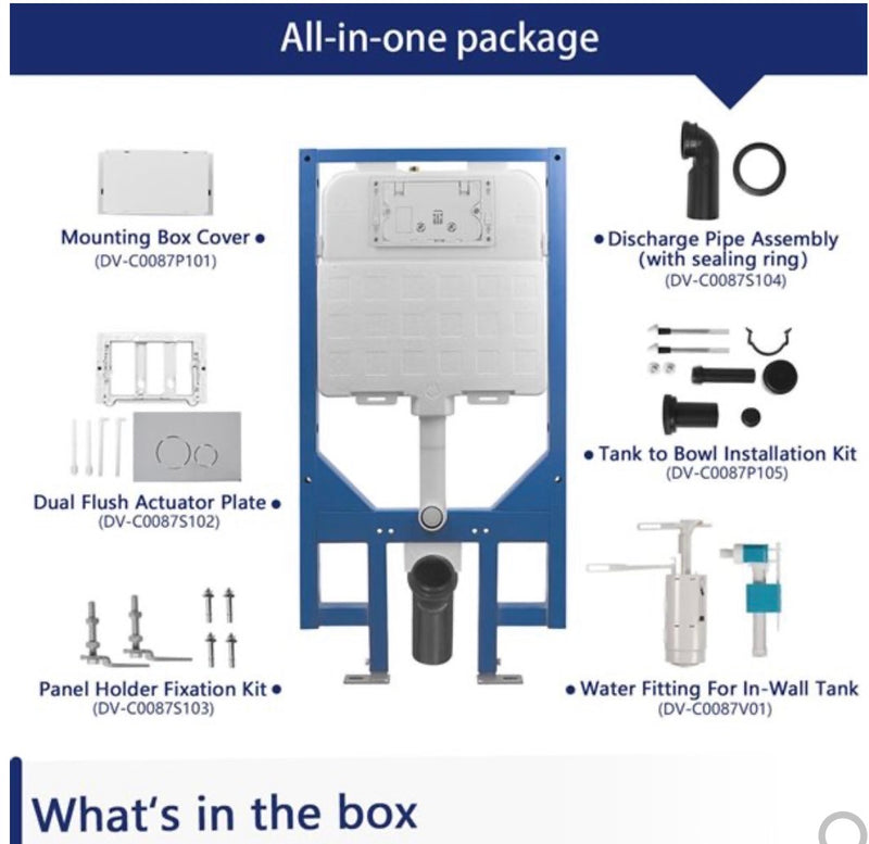 1.1/1.6-GPF Dual Flush Concealed In-Wall Toilet Tank