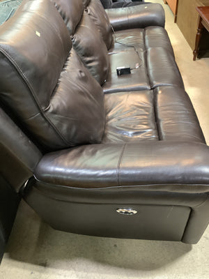 Dark Brown Faux Leather Couch