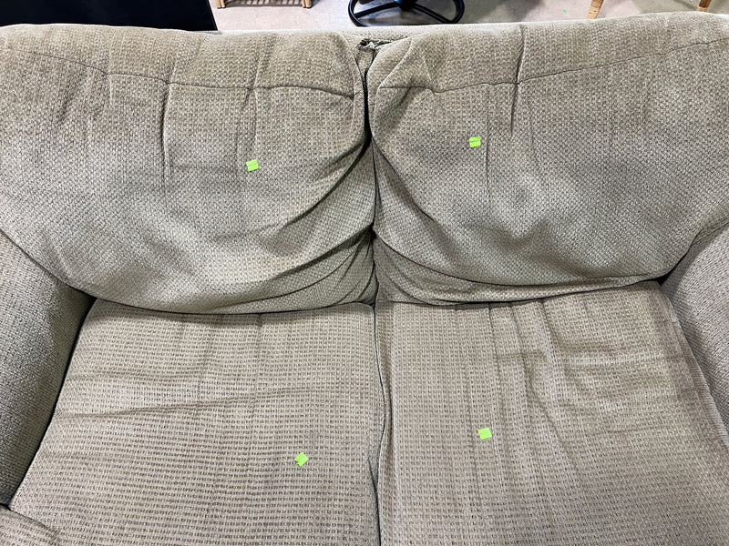 Traditional Overstuffed Textured Fabric Loveseat
