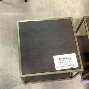Brass and Espresso Side Table