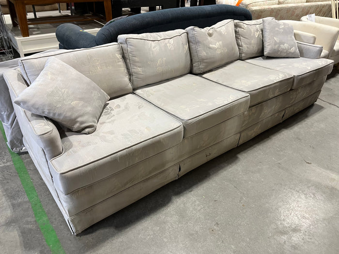 Long Grey Floral Couch