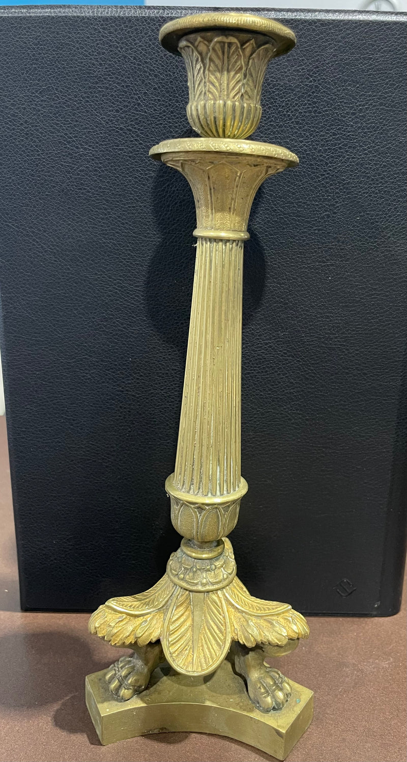 Pair of Antique French Empire - Restoration style gilt bronze candlesticks